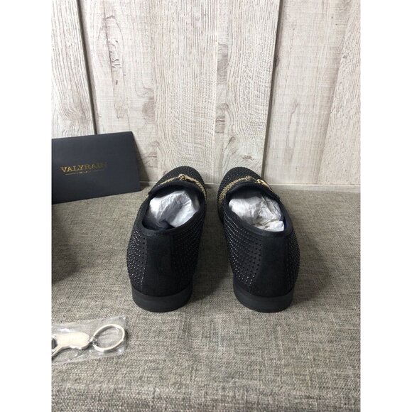 Valyrain Milan Mens Dress Shoes Size 11 Black Gold Rhinestones Wedding Formal - Picture 3 of 6